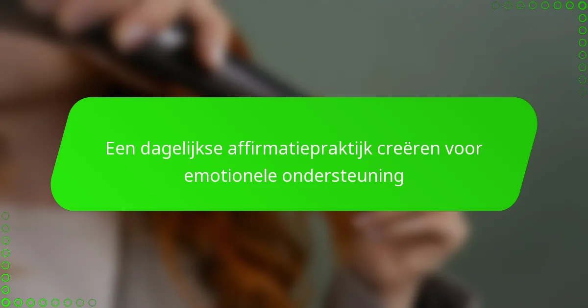 Een dagelijkse affirmatiepraktijk creëren voor emotionele ondersteuning