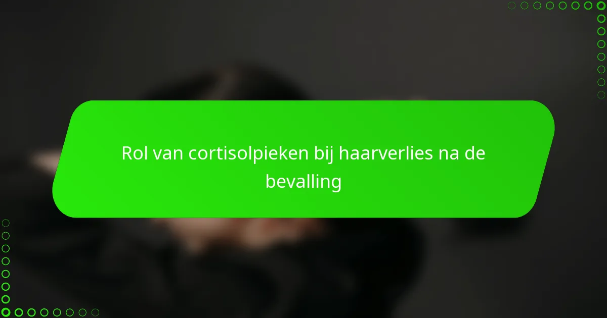 Rol van cortisolpieken bij haarverlies na de bevalling