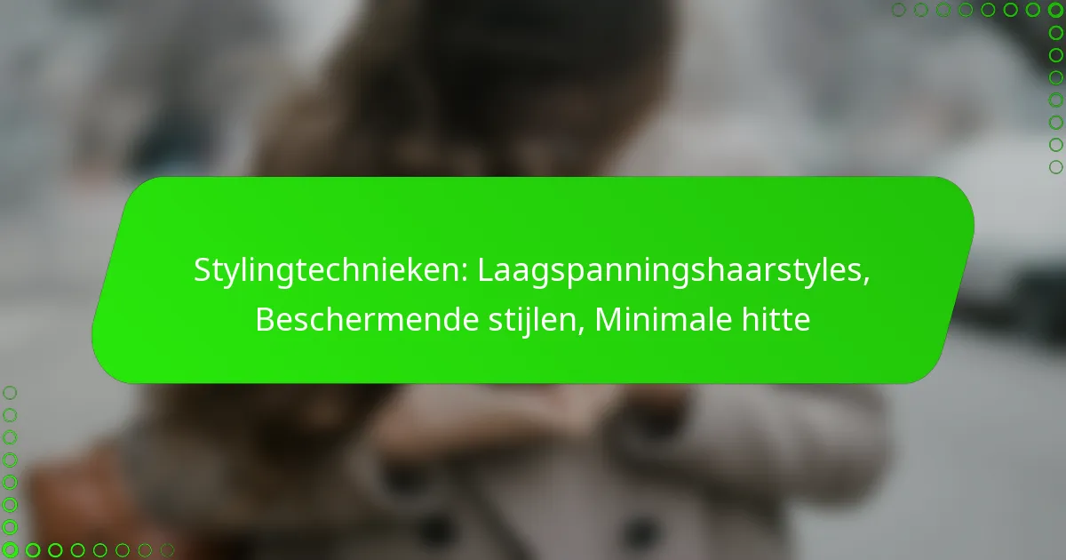 Stylingtechnieken: Laagspanningshaarstyles, Beschermende stijlen, Minimale hitte