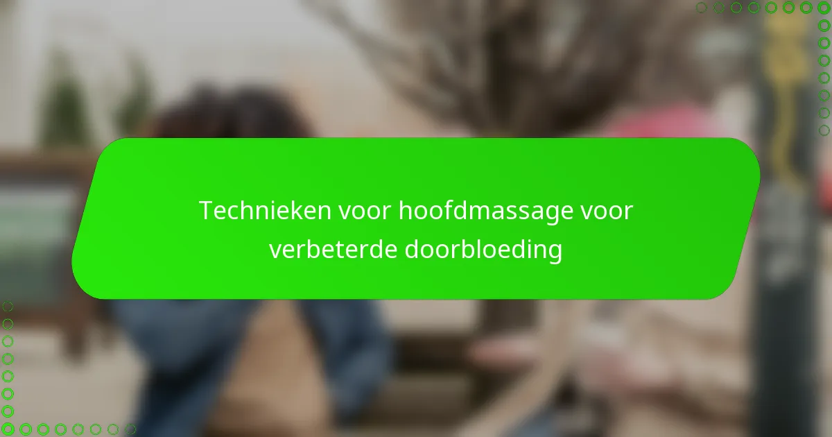 Technieken voor hoofdmassage voor verbeterde doorbloeding