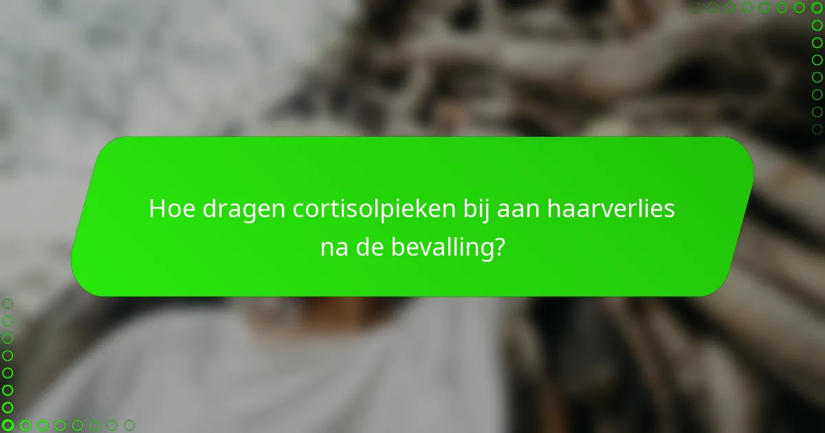 Hoe dragen cortisolpieken bij aan haarverlies na de bevalling?